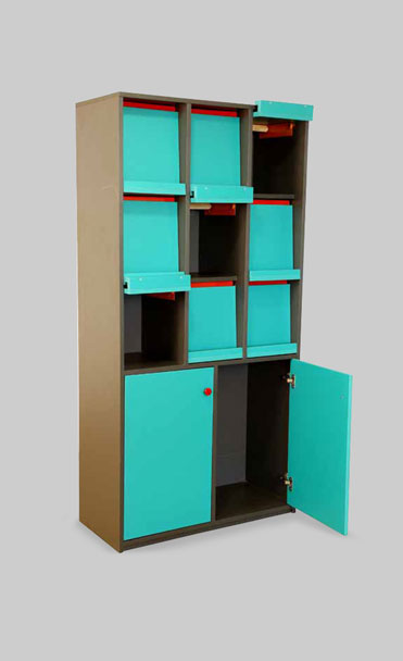 Blue colour school storage cupboards