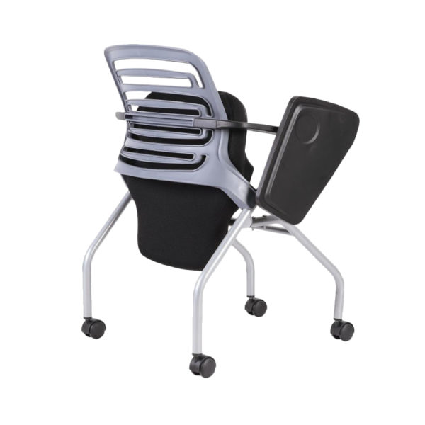 A comfortable study chair with a foldable writing pad.