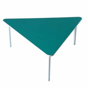 A study table with a triangular-shaped top for the play school.