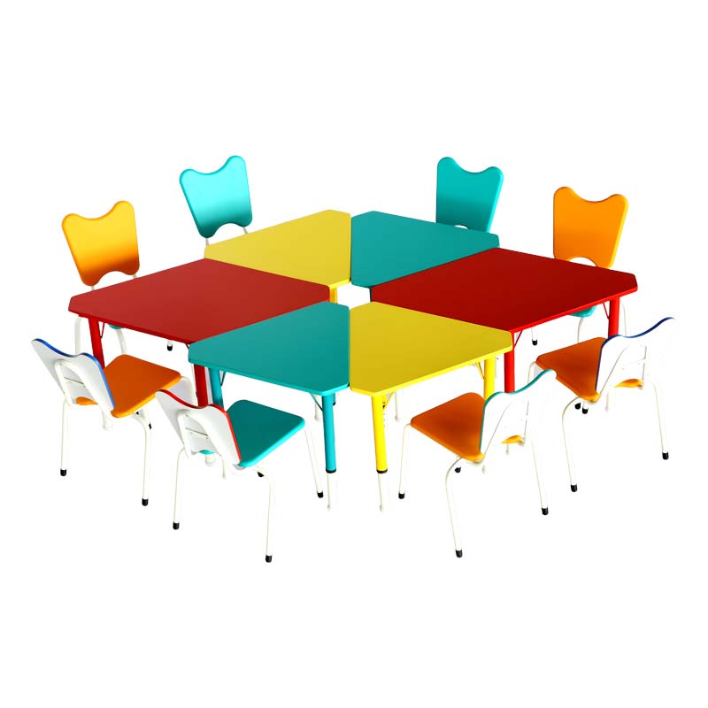 Multicolor Preschool KG Table With Chairs