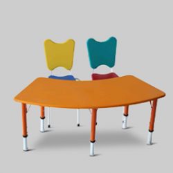 Kindergarten front round table with two chairs
